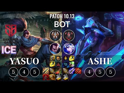 SB Ice Yasuo vs Ashe Bot - KR Patch 10.13