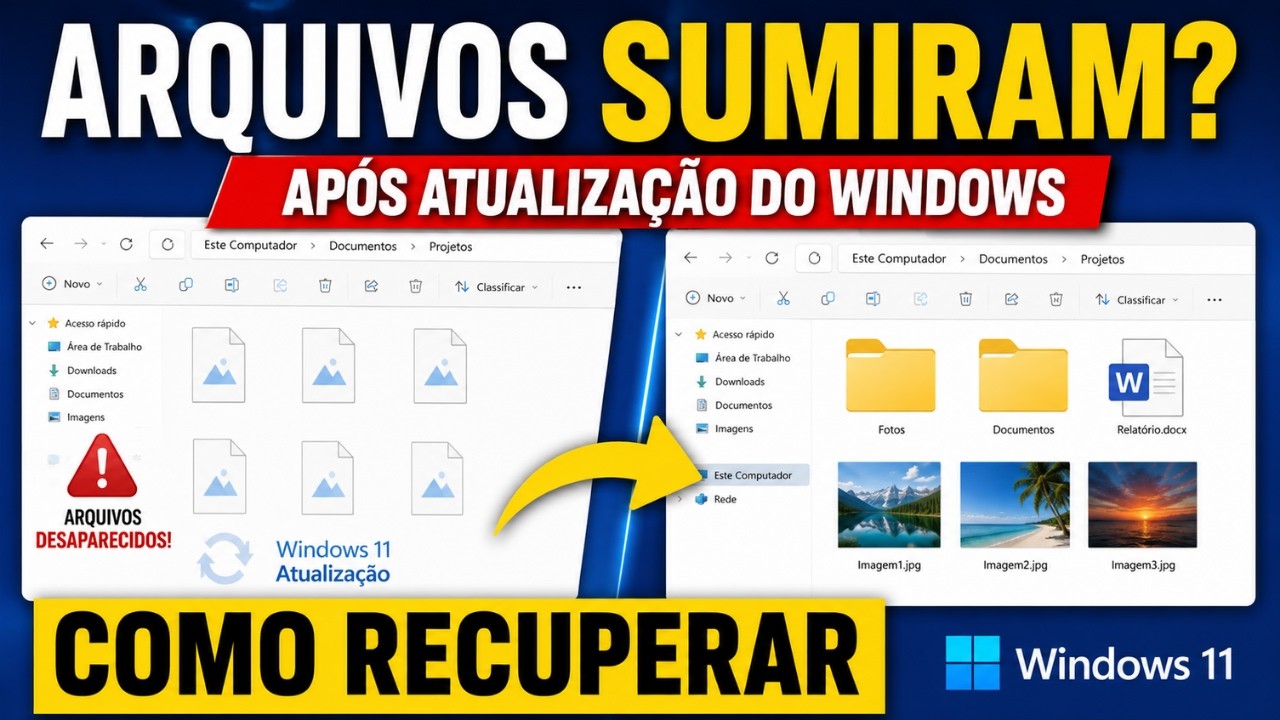 recuperar arquivos após atualização do Windows