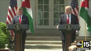 King Abdullah II of Jordan press conference with President Donald Trump