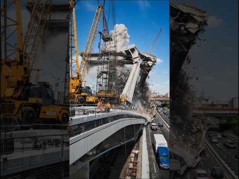 $10 MILLION Bridge COLLAPSES in Seconds — Caught on Camera!” #fail #construction #engineering