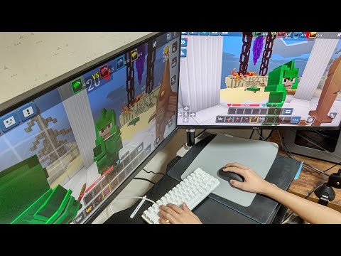 MATTSUN is PLAYING on PC with DUAL MONITOR! (Blockman Go BedWars) (ASMR)