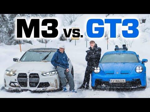 BMW M3 G80 vs. PORSCHE 992 GT3 DRIFTING IN SNOW - GONE SKIING!