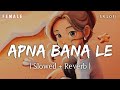Apna Bana Le Female Version - Lofi (Slowed + Reverb) | Sakshi Holkar | Bhediya | SR Lofi