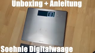 Soehnle Style Sense Safe 300 Personen Digitalwaage mit extragroßer LCD-Anzeige unboxing & Anleitung