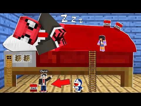 FERİTED'in EVİNDE KÜÇÜLEREK 1 GECE GEÇİRDİM 😱 - Minecraft