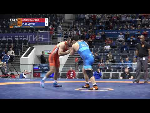 Round 3 FS - 79 kg: A. GADZHIMAGOME (RUS) v. U. PUREVJAV (MGL)