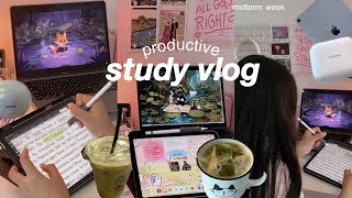 productive study vlog: cafe study, midterm exam week, lots of studying, waking up early, uni vlog