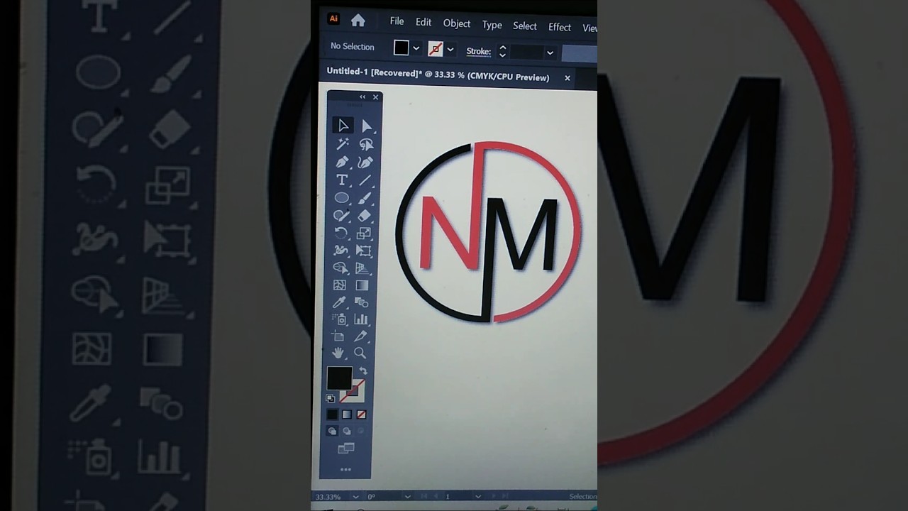 Circle M+N Letter Logo Design In Adobe Illustrator || #shorts #shortviral #circle #logodesign