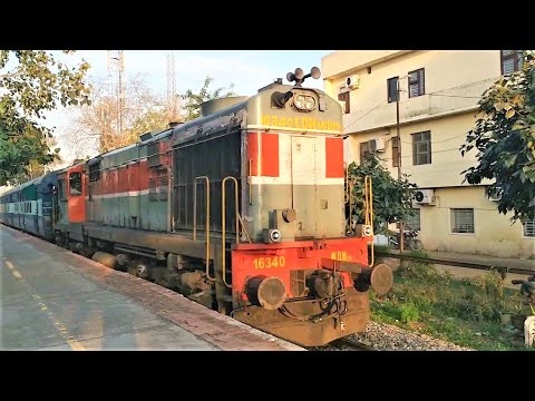 (54571) (Ludhiana - Firozpur) Passenger Train Departing From Model Gram With WDM3A Locomotive.!! Video