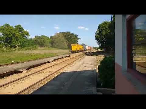 Locos DF7G-C 52516 & 52555 through Hatuey Stn with a westbound freight headed for Camaguey! May 2021