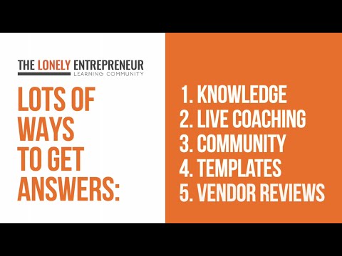 The Lonely Entrepreneur Learning Community - Your One...