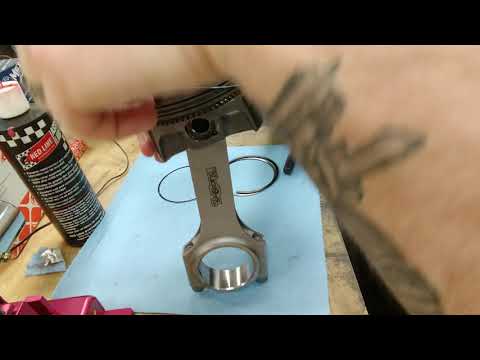 VW 1.8t 20v engine build, piston/rod assembly and ring install.