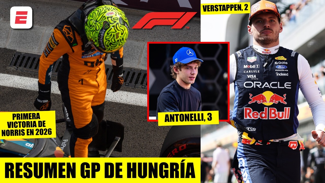CARRERÓN en HUNGRÍA. NORRIS ganó LUCHA ESPECTACULAR con MERCEDES, FERRARI y RED BULL | Formula 1