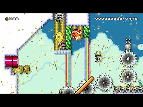 Super Mario Maker 2 Sky Athletic Adventure 2 [2cp] (Par Gugusse!!!)