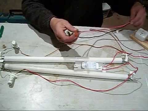 How to connect two fluorescent tubes in series