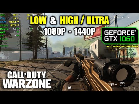 Part of a video titled GTX 1060 | Call of Duty Warzone - Battle Royale - 1080p & 1440p