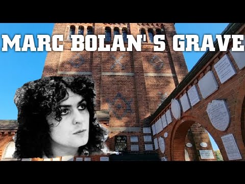 Marc Bolan's surprisingly modest grave at Golders Green Crematorium