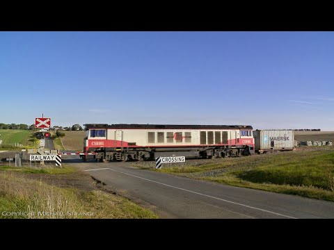 SCT 7922V Dooen Containers At Level Crossing - PoathTV Australian Trains & Railways
