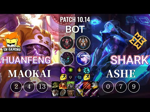 SN huanfeng Maokai vs EM Shark Ashe Bot - KR Patch 10.14