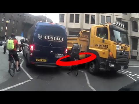 Suicidal Cyclist Gets Truck's Driver Road Rage