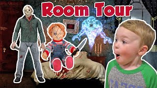 Scary Horror Bedroom Tour - Jagger&#39;s Horror Collection with Jason Vorhees &amp; Freddy Kreuger