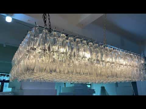 Chara Glass Rectangular Chandelier 54"-thebelacan