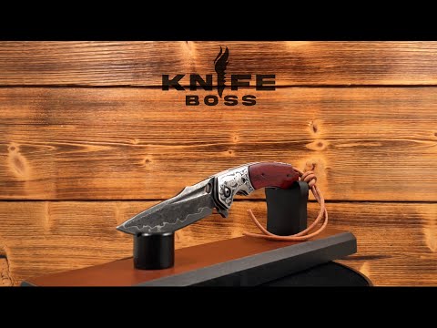 KnifeBoss damascus folding knife Horse VG-10