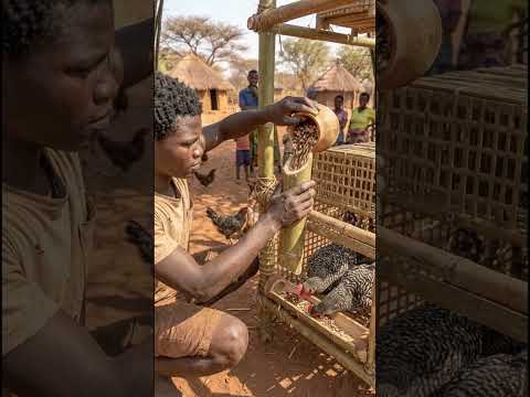 See How Bamboo Transforms Into a Working Chicken Farm #diy #villagelife  #ytviral #transformation