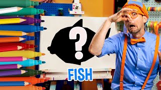 How To Draw A Fish | Draw with Blippi! | Kids Art Videos | Drawing Tutorial