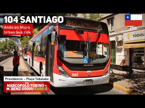 , title : 'Viaje 104 RED Santiago en bus Marcopolo Torino Low Entry M. Benz Euro 6 LBTT19 | Ando en Micro'