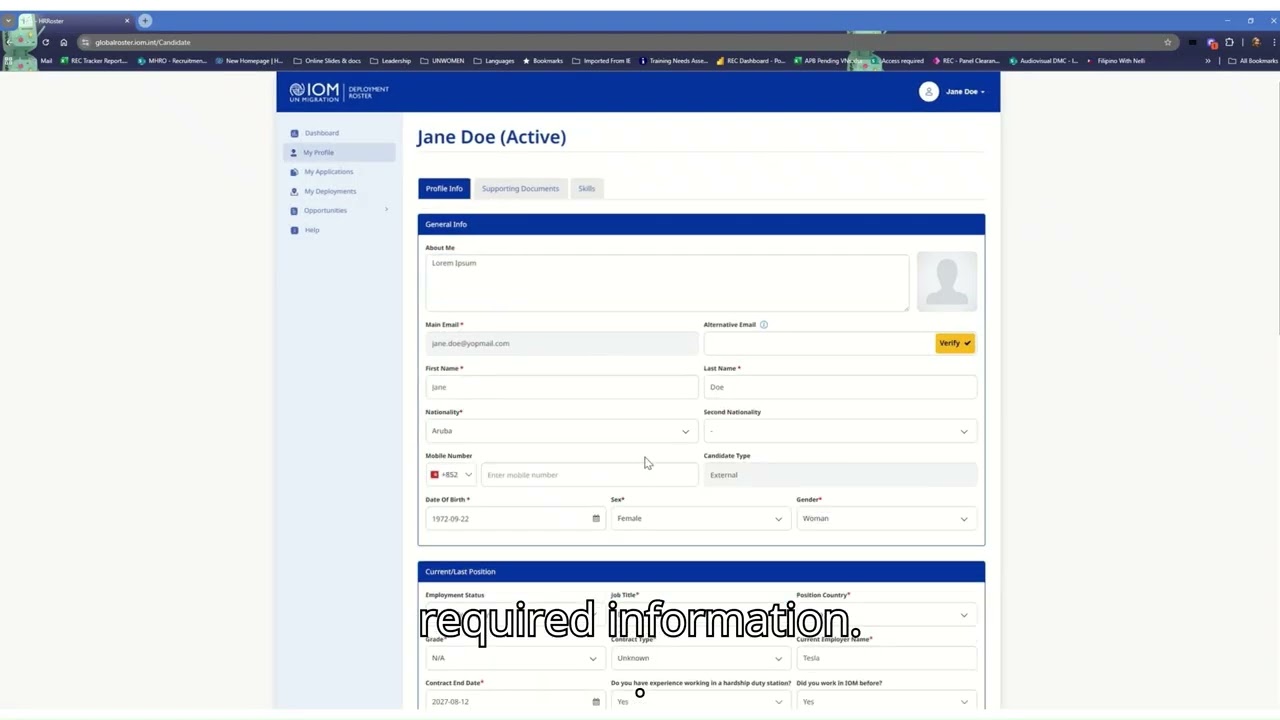 Step 1. How to Create Your Profile as an External Candidate