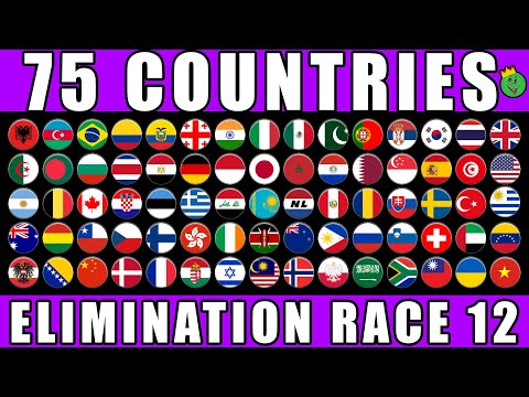 75 Countries Elimination Marble Race in Algodoo Ep. 12 \ Marble Race King