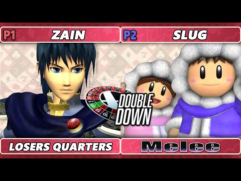 Double Down 2022 Losers Quarters - Zain (Marth) Vs. SluG (Ice Climbers) SSBM Melee Tournament