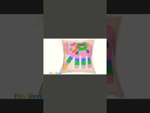 Elephant jogi patch work cushion cover, size: 16 x 16 inches