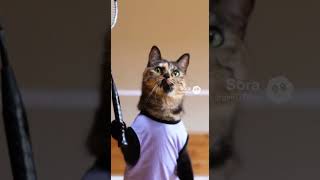 バドミントン #cat #生成ai #猫 #shorts