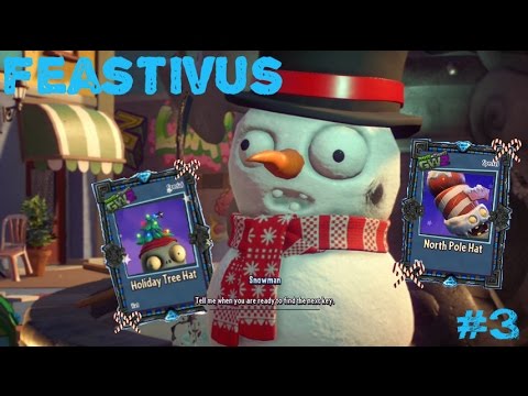 PVZ GW2 Feastivus #3 - Holiday tree hat & North pole hat rewards