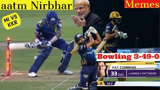 Hardik Pandya Hitwicket | Pat Cummins 4 Sixes | MI vs KKR