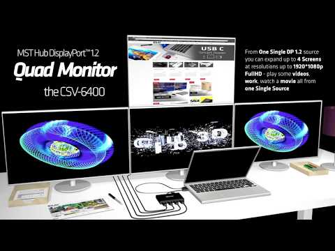 Club 3D CLUB3D Multi Stream Transport Hub DisplayPort 1.2 Quad Monitorius USB maitinamas video