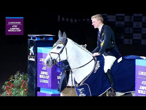 Philipp Schulze Topphoff with his 1st Longines FEI Jumping World Cup™ Win in La Coruña 2021