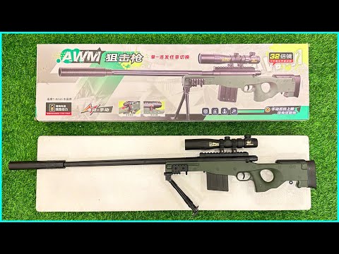Unboxing New Sniper AWM Gun Auto Shoot 1Shoot 1Kill 7.8mm Plastics Bullet