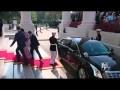 Malawi president Arthur Peter Mutharika  and spouse Gertrude arrive at the White House Diner