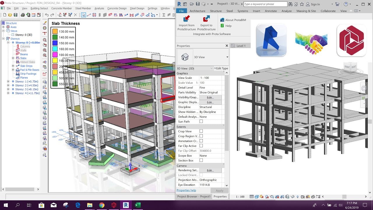 PROTA BIM - Model Export from Prota to Revit
