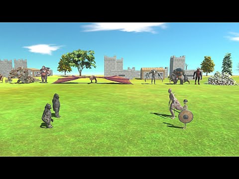 2 VS 2 FANTASY WITH MUTANT VS INFERNALS WITH ALIEN - Animal Revolt Battle Simulator