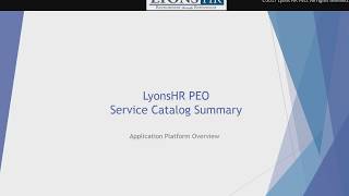 LyonsHR PEO Application Overivew