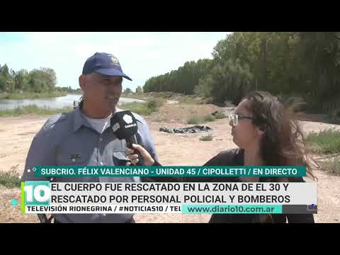 Hallaron un cuerpo flotando en el Canal Principal de riego en Cipolletti