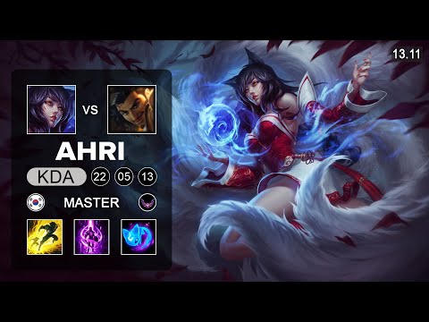 Ahri vs Akshan Mid - KR Grandmaster - Patch 13.11 Season 13
