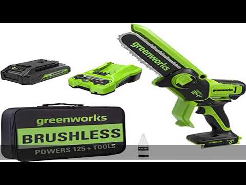 Greenworks 24V 6" TruBrushless™ Pruning Saw / Mini Chainsaw (Great For Storm Clean-Up, Pruning, and