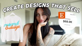 Create designs in Canva that will actually SELL on Etsy | Research and Design (EASY WAY)