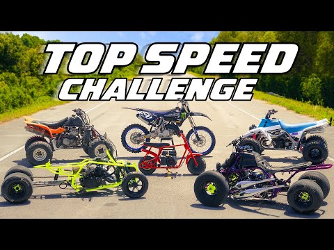 TOP SPEED CHALLENGE! YZ125 vs LTZ400 vs Yamaha Banshee vs Mini Bike