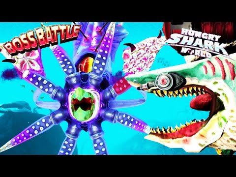 Hungry Shark World - Colossal Squid BOSS 🦑 vs Zombie Shark